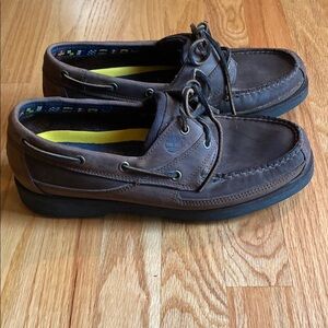 Timberland Men's Rich Brown Leather Boat Shoes